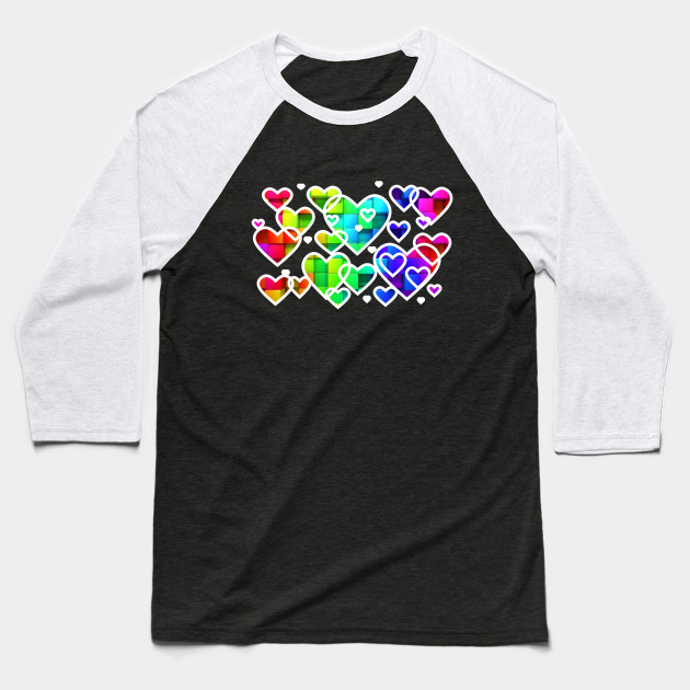 Rainbow hearts white